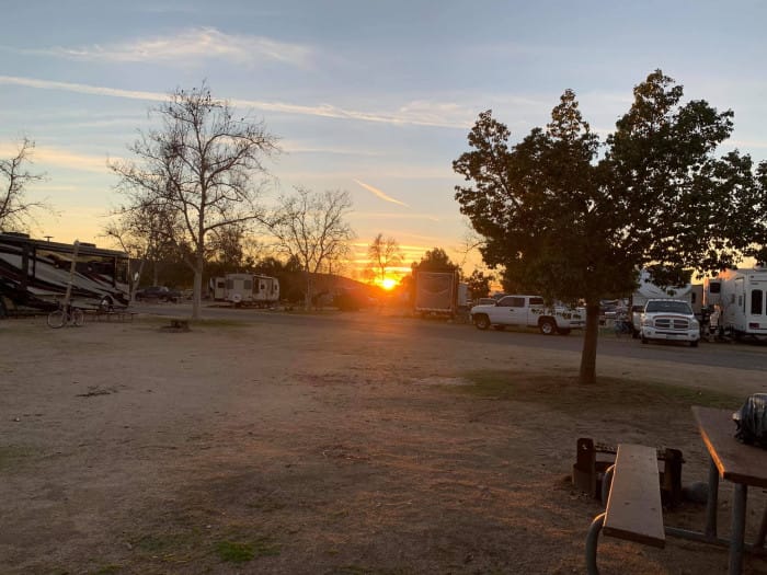 Family campsite with picnic table and fire ring at Lake Skinner Recreation Area